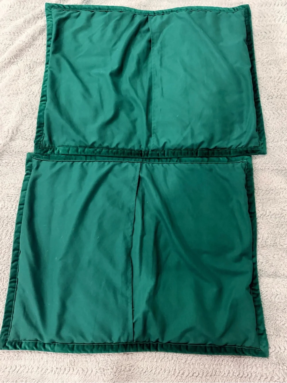 Queen Quilted Velour Pillow Shams in Emerald Green